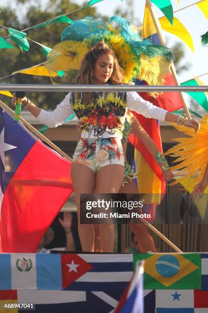 Jennifer Lopez is sighted filming music video on February 11, 2014 in Fort Lauderdale, Florida.