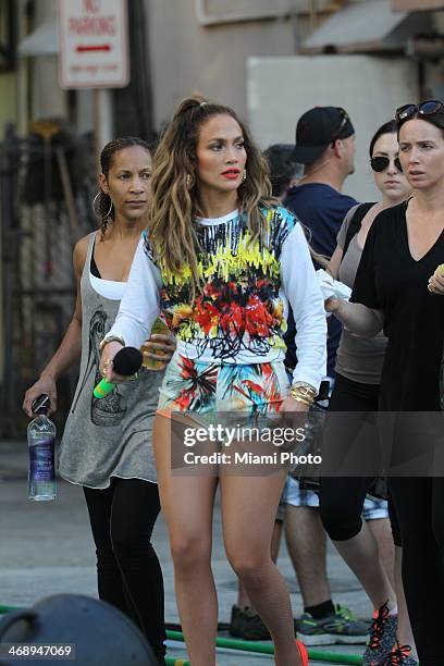 Jennifer Lopez is sighted filming music video on February 11, 2014 in Fort Lauderdale, Florida.