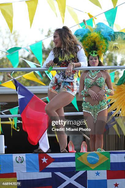 Jennifer Lopez is sighted filming music video on February 11, 2014 in Fort Lauderdale, Florida.