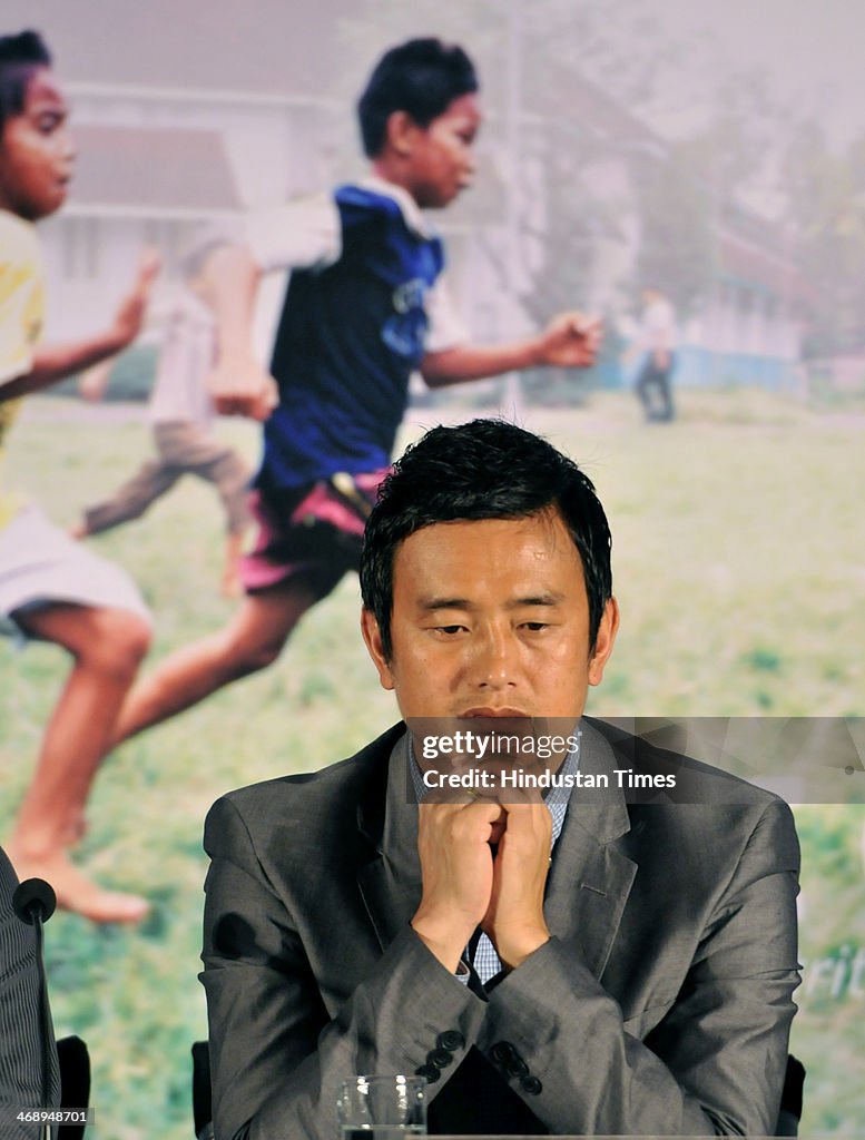 Bhaichung Bhutia At The Launch Of One Goal Campaign