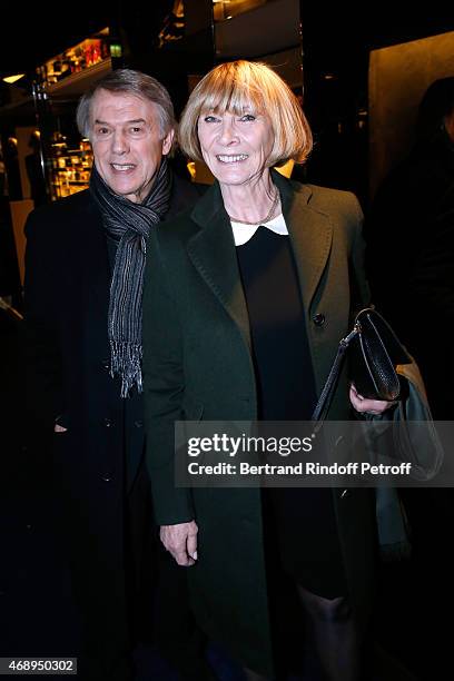 Singer Salvatore Adamo and his wife Nicole attend the 'Paris Merveilles', Lido New Revue : Opening Gala on April 8, 2015 in Paris, France.