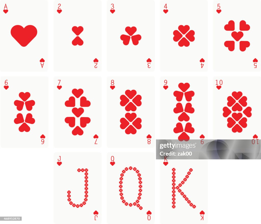 Heart Suit Two Playing cards