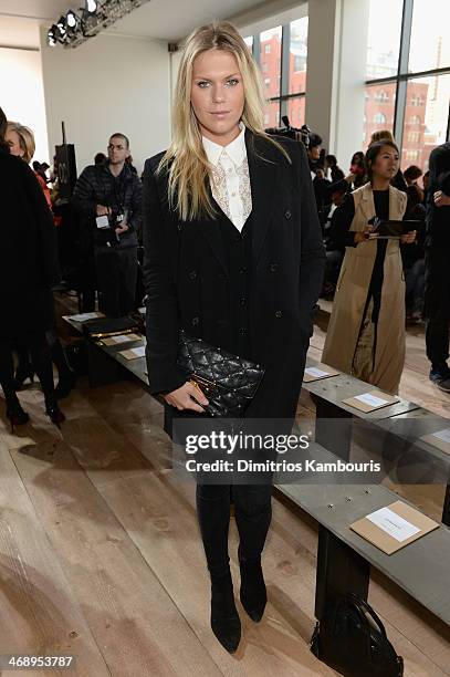 Model Alexandra Richards attends the Michael Kors fashion show during Mercedes-Benz Fashion Week Fall 2014 at Spring Studios on February 12, 2014 in...