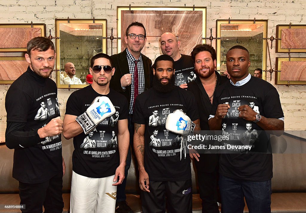 Danny Garcia, Lamont Peterson, Andy Lee And Peter Quillin Photo Opp With "Chopped" Judges