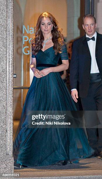 Catherine and Duchess of Cambridge attends The Portrait Gala 2014: Collecting To Inspire at National Portrait Gallery on February 11, 2014 in London,...