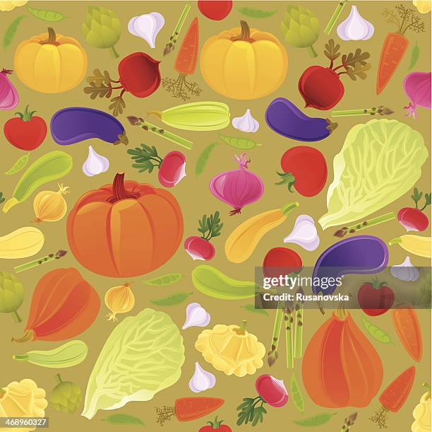 vegetable seamless pattern - artichoke pattern stock illustrations