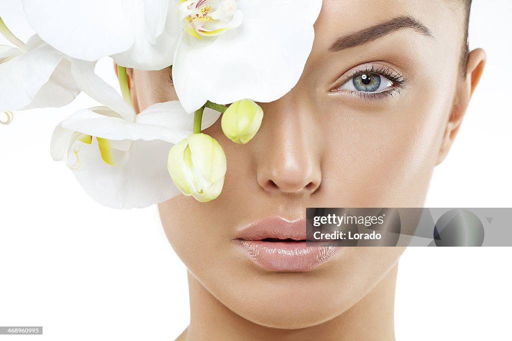 Close up of woman with natural make-up