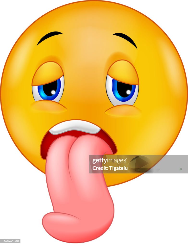 Exhausted Emoticon Smiley Cartoon High-Res Vector Graphic - Getty Images