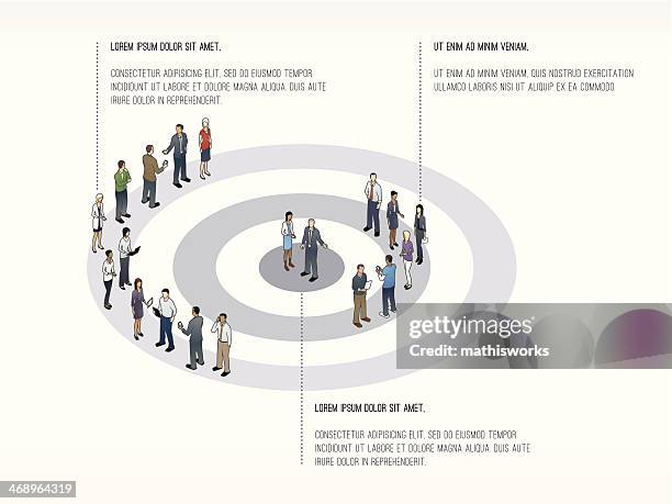 target with people slide template - middle stock illustrations