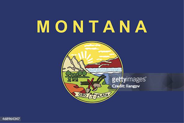 flag of montana - montana stock illustrations