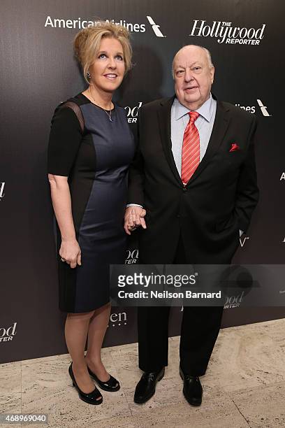 Elizabeth Ailes and Roger Ailes attend 'The 35 Most Powerful People In Media' celebrated by The Hollywoood Reporter at Four Seasons Restaurant on...