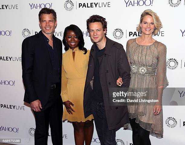 Actors Timothy Olyphant, Erica Tazel, Jacob Pitts and Joelle Carter attend An Evening With FX's "Justified" presented by The Paley Center for Media...