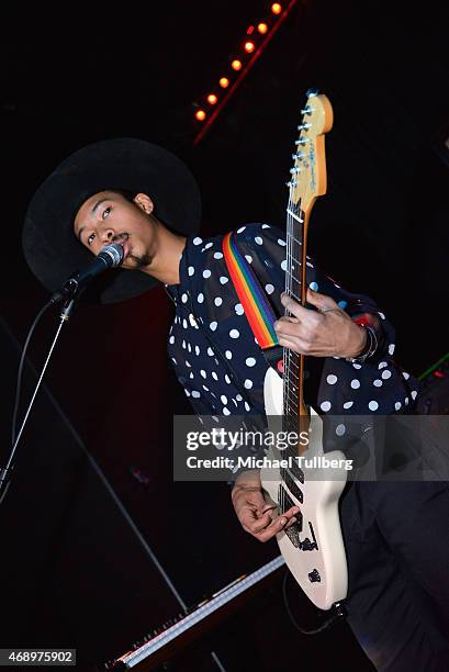 Musician Mikaiah Lei of The Bots performs at Club Bahia on April 8, 2015 in Los Angeles, California.