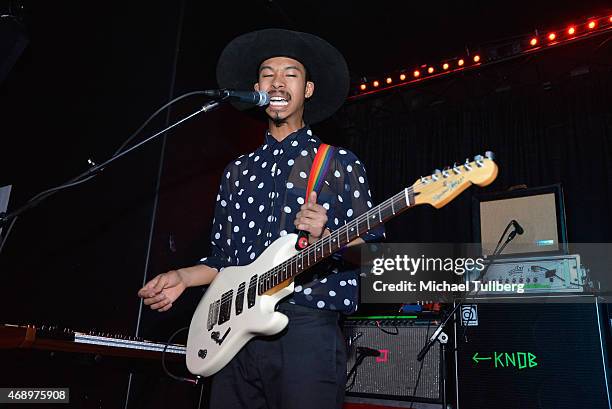 Musician Mikaiah Lei of The Bots performs at Club Bahia on April 8, 2015 in Los Angeles, California.
