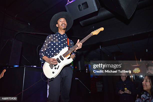 Musician Mikaiah Lei of The Bots performs at Club Bahia on April 8, 2015 in Los Angeles, California.