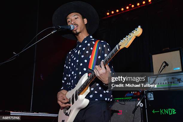 Musician Mikaiah Lei of The Bots performs at Club Bahia on April 8, 2015 in Los Angeles, California.