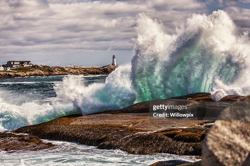 Windswept Heavy Surf at Peggys Cove Nova Scotia Canada