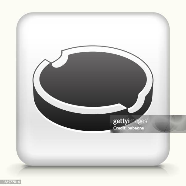 royalty free vector icon button with cigarette ashtray icon - ashtray stock illustrations