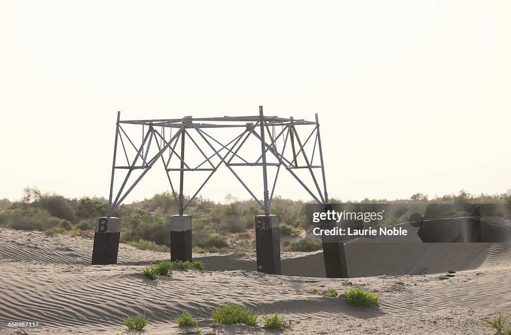 Unfinished electricity pylon, Turkmenistan