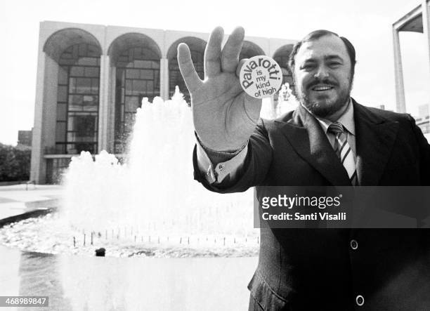 Singer Luciano Pavarotti In front of the Met on June 5, 1973 in New York, New York.
