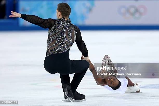 Vanessa James and Morgan Cipres of France compete in the Figure Skating Pairs Free Skating during day five of the 2014 Sochi Olympics at Iceberg...