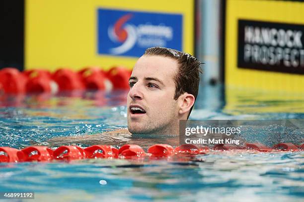 James Magnussen celebrates winning the Men's 50m Freestyle Final during day seven of the Australian National Swimming Championships at Sydney Olympic...