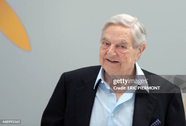 Hungarian-born US chairman of the Soros Fund Management, George Soros, arrives to attend a session of the 6th annual conference of the Institute for...