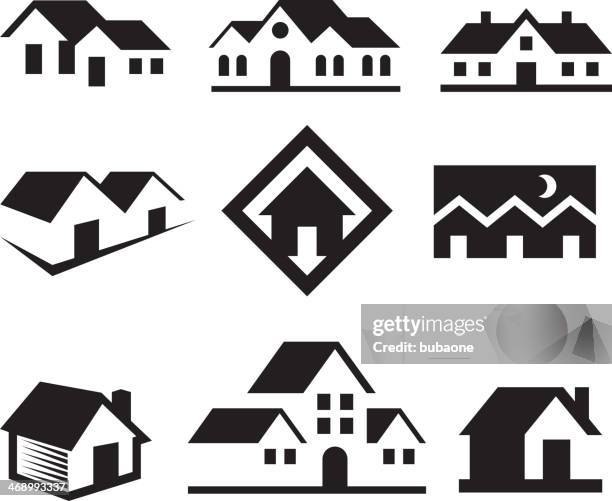 house and real estate black & white royalty free-vector arts - entrance sign stock illustrations