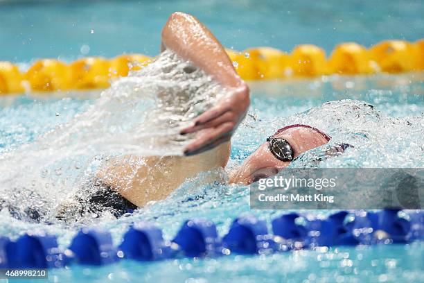 Jessica Ashwood competes in the Women's 800m Freestyle Final during day seven of the Australian National Swimming Championships at Sydney Olympic...