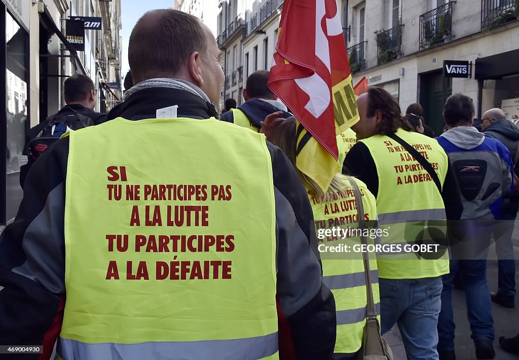 FRANCE-GOVERNMENT-SOCIAL-UNIONS-STRIKE-DEMO