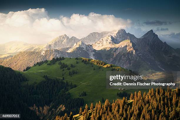 switzerland alps sunset - gstaad stockfoto's en -beelden