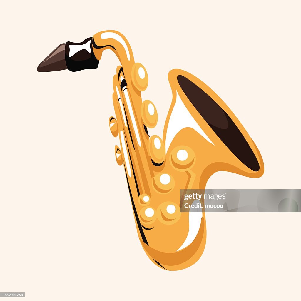 Instrument Saxophone Cartoon Theme Elements High-Res Vector Graphic - Getty  Images