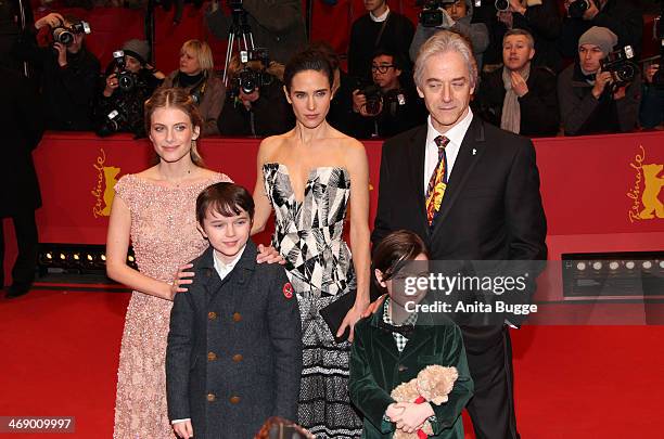 Melanie Laurent, Zen McGrath, Jennifer Connelly, Winta McGrath and William Shimell attend the 'Aloft' premiere during 64th Berlinale International...