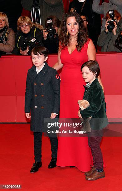 Zen McGrath, director Claudia Llosa and Winta McGrath attend the 'Aloft' premiere during 64th Berlinale International Film Festival at Berlinale...