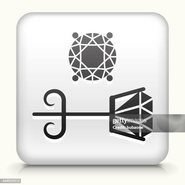 royalty free vector icon button with earings icon - earring stock illustrations