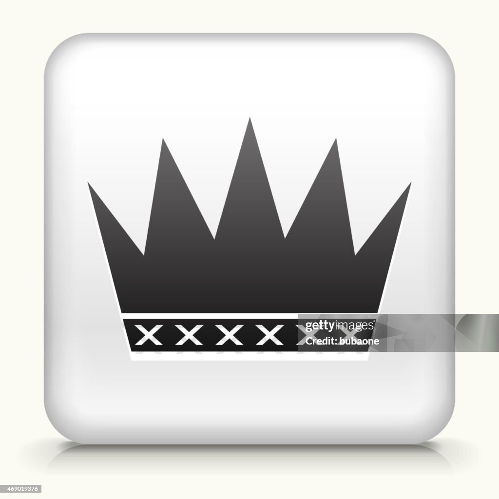 Royalty free vector icon button with Crown Icon