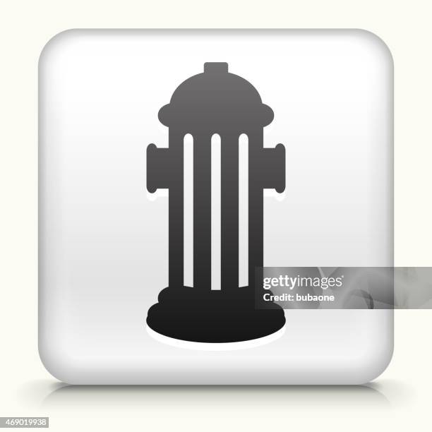 royalty free vector icon button with fire hydrant icon - fire hydrant stock illustrations