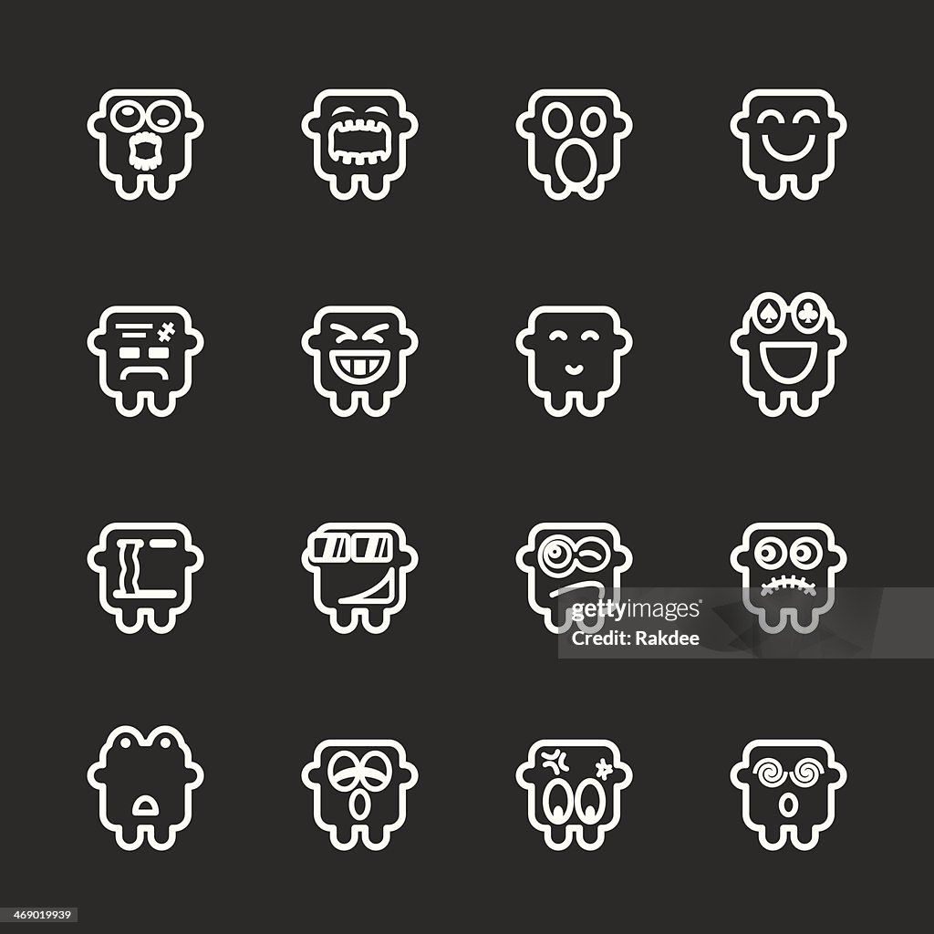 Emoticons Set 10 - White Series