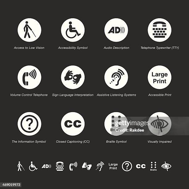 bildbanksillustrationer, clip art samt tecknat material och ikoner med disability access icons - white series - handy