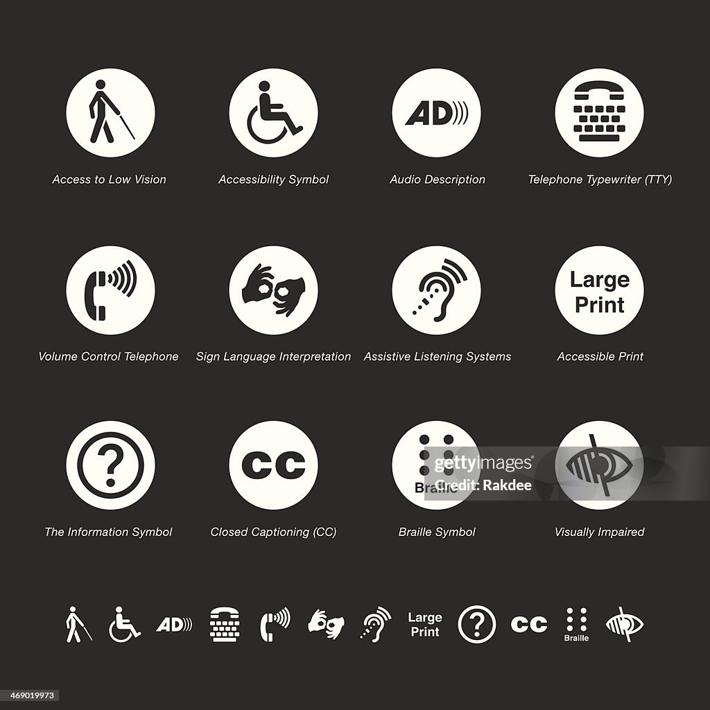 Disability Access Icons - White Series