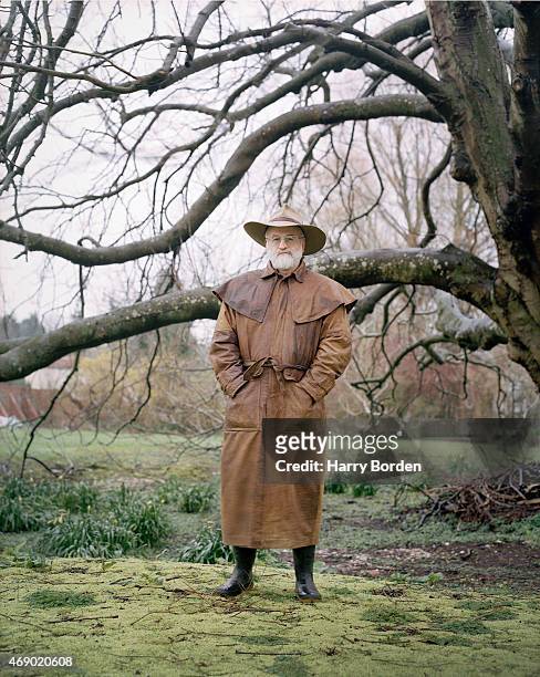 Writer Terry Pratchett is photographed for Live Night & Day magazine on April 29, 2001 in Bristol, England.