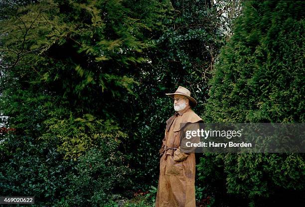 Writer Terry Pratchett is photographed for Live Night & Day magazine on April 29, 2001 in Bristol, England.