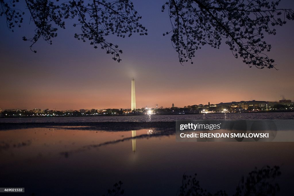 US-WEATHER-CHERRY BLOSSOMS