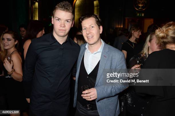 Will Poulter and Mat Sears, EE Director of PR attend a party hosted by EE and Esquire at The Savoy Hotel ahead of the 2014 EE British Academy Film...