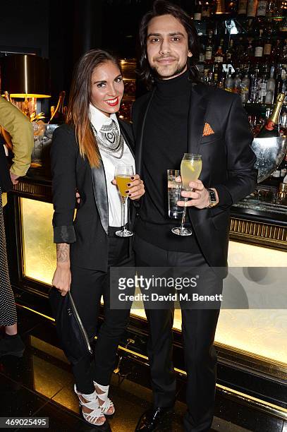 Luke Pasqualino attends a party hosted by EE and Esquire at The Savoy Hotel ahead of the 2014 EE British Academy Film Awards on February 12, 2014 in...