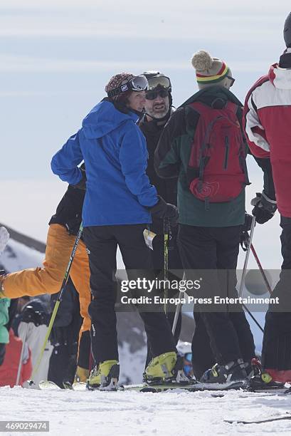 Mireia Blanch, King Felipe VI of Spain and Prince Kyril of Bulgaria are seen on March 8, 2015 in Baqueira Beret, Spain.