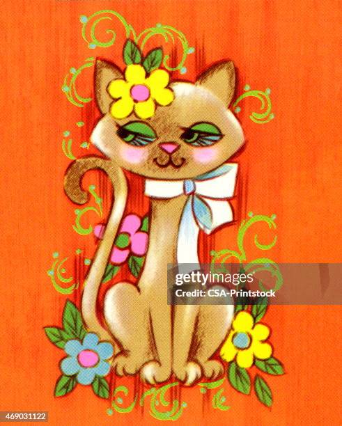 illustrazioni stock, clip art, cartoni animati e icone di tendenza di gatto grazioso - gatto siamese