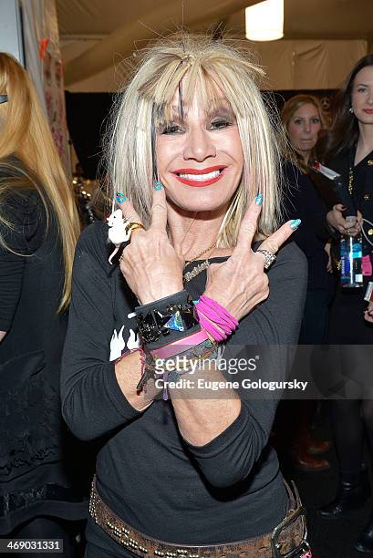 Designer Betsey Johnson attends the Betsey Johnson Show during Mercedes-Benz Fashion Week Fall 2014 at The Salon at Lincoln Center on February 12,...