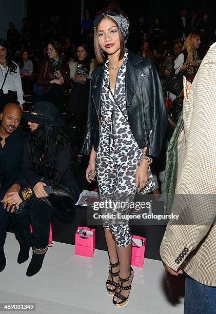 Zendaya attends the Betsey Johnson Show during Mercedes-Benz Fashion Week Fall 2014 at The Salon at Lincoln Center on February 12, 2014 in New York...