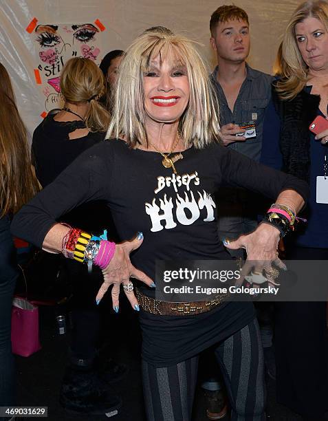 Designer Betsey Johnson attends the Betsey Johnson Show during Mercedes-Benz Fashion Week Fall 2014 at The Salon at Lincoln Center on February 12,...